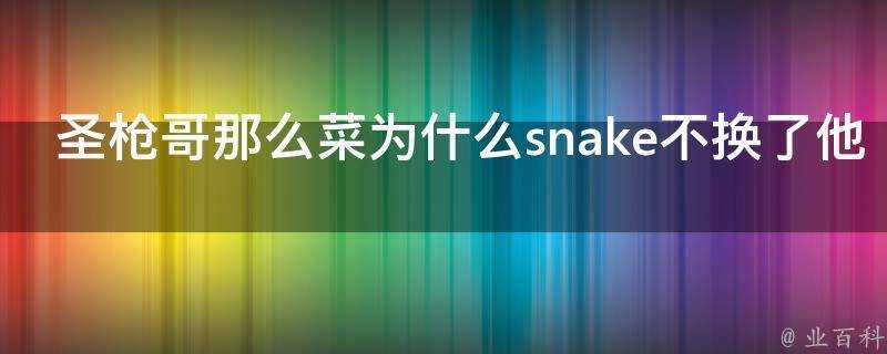 聖槍哥那麼菜為什麼snake不換了他