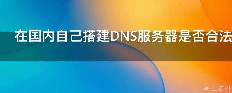 在國內自己搭建DNS伺服器是否合法