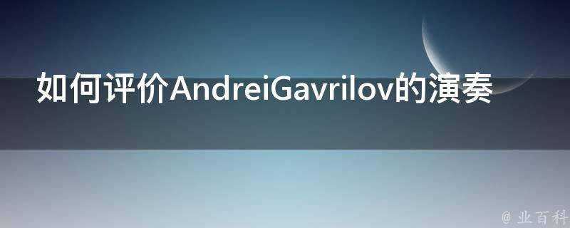 如何評價AndreiGavrilov的演奏