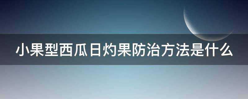 小果型西瓜日灼果防治方法是什麼