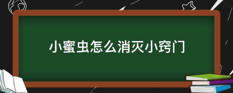 小蜜蟲怎麼消滅小竅門