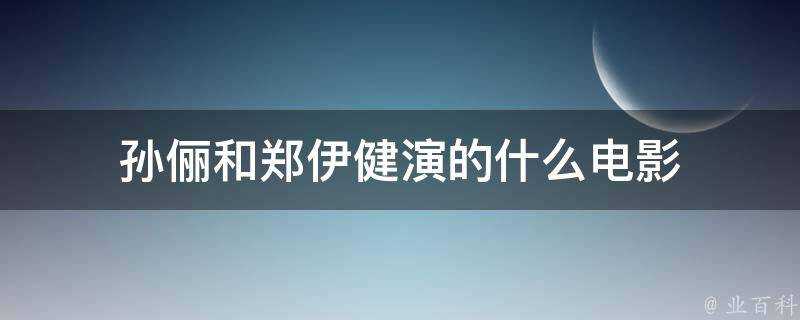 孫儷和鄭伊健演的什麼電影