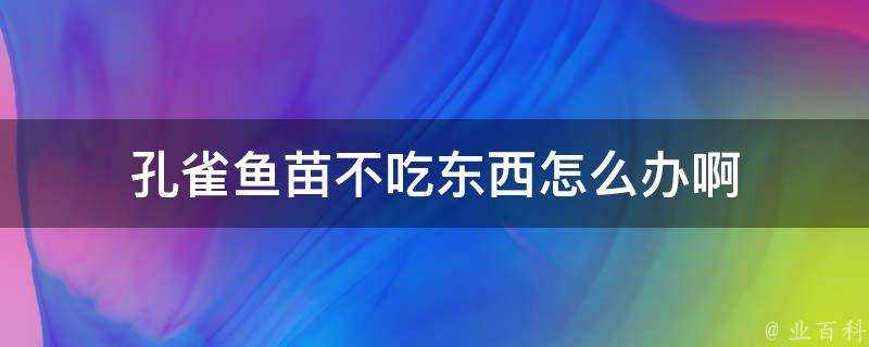 孔雀魚苗不吃東西怎麼辦啊