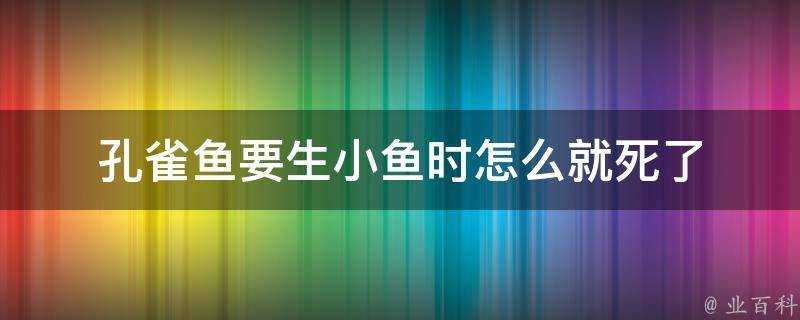 孔雀魚要生小魚時怎麼就死了