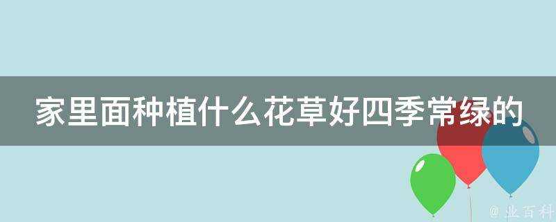 家裡面種植什麼花草好四季常綠的