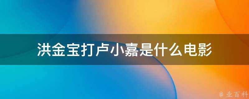 洪金寶打盧小嘉是什麼電影