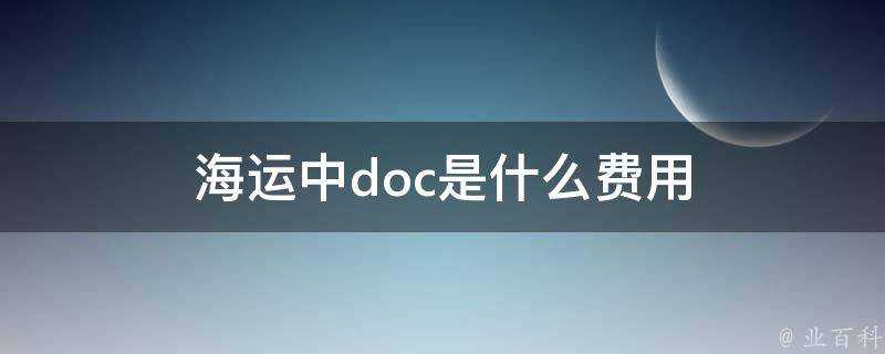 海運中doc是什麼費用