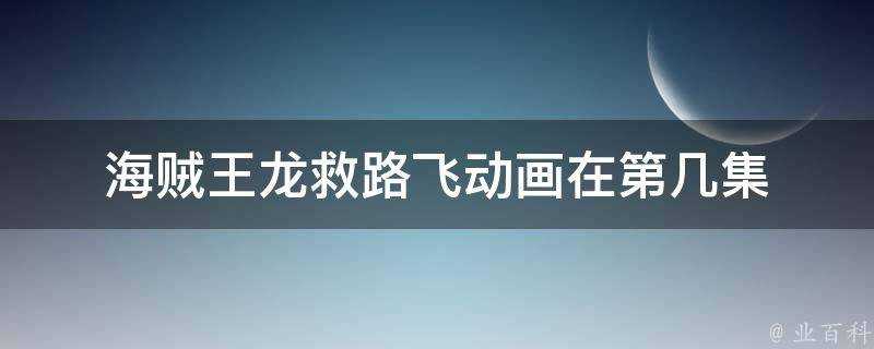 海賊王龍救路飛動畫在第幾集