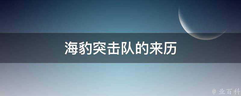 海豹突擊隊的來歷