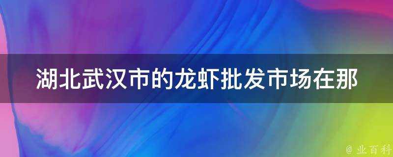 湖北武漢市的龍蝦批發市場在那