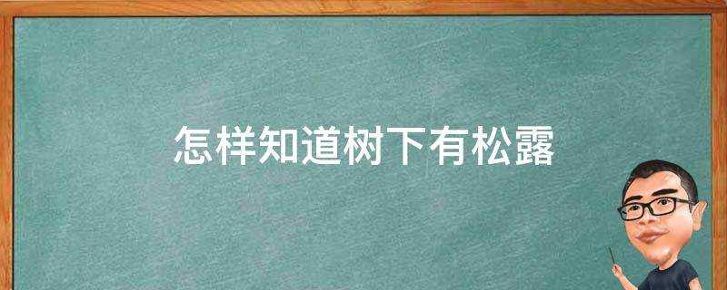 怎樣知道樹下有松露