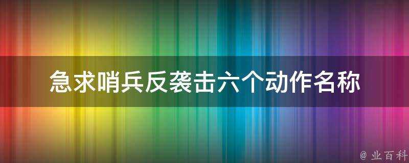 急求哨兵反襲擊六個動作名稱