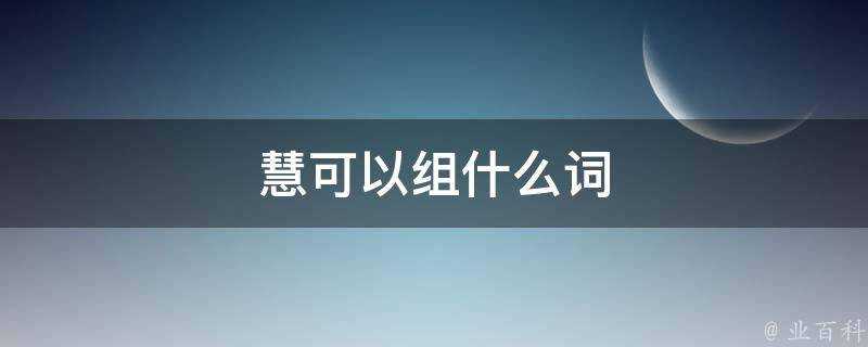 慧可以組什麼詞