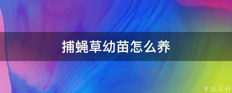 捕蠅草幼苗怎麼養