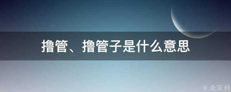 擼管、擼管子是什麼意思