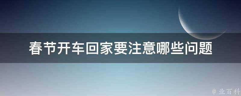 春節開車回家要注意哪些問題