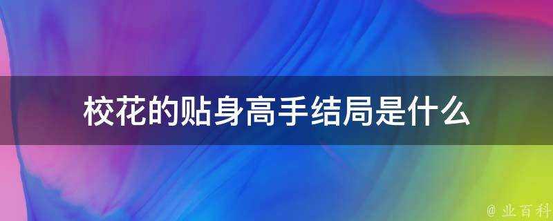 校花的貼身高手結局是什麼