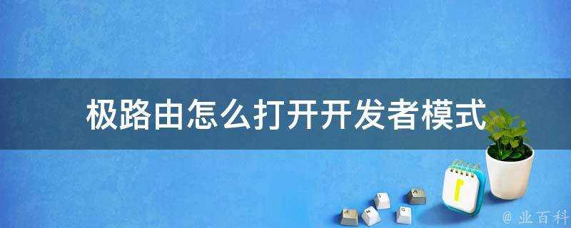 極路由怎麼開啟開發者模式