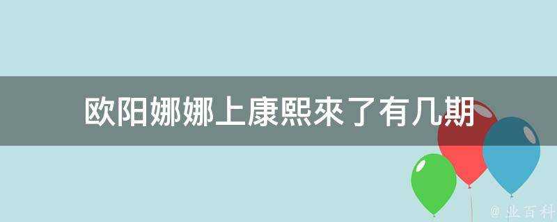 歐陽娜娜上康熙來了有幾期