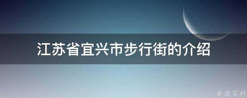 江蘇省宜興市步行街的介紹