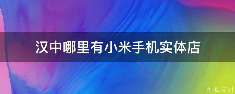 漢中哪裡有小米手機實體店