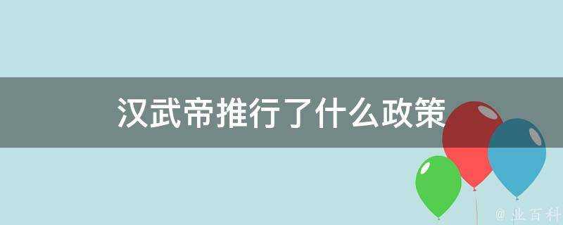 漢武帝推行了什麼政策