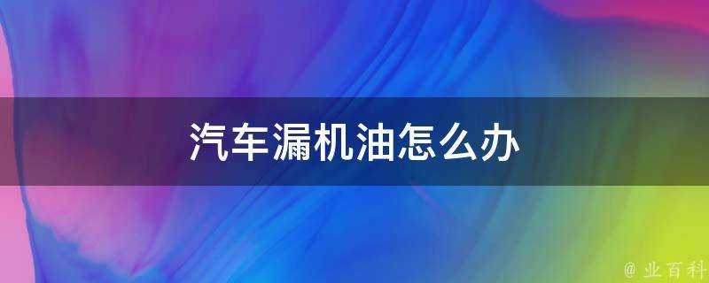 汽車漏機油怎麼辦