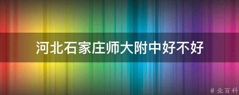 河北石家莊師大附中好不好