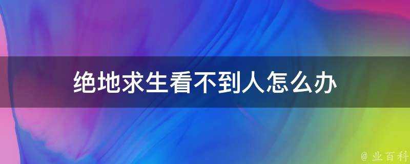 絕地求生看不到人怎麼辦