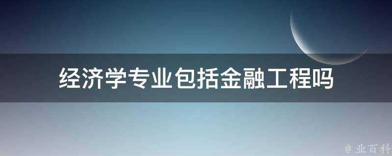 經濟學專業包括金融工程嗎