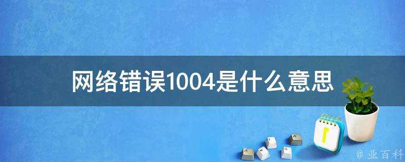 網路錯誤1004是什麼意思