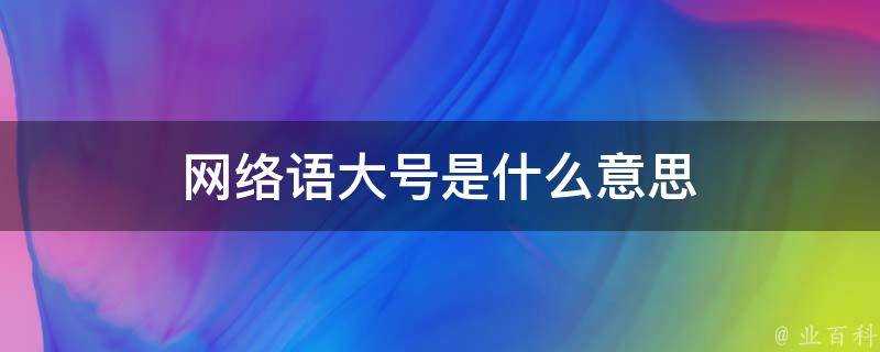 網路語大號是什麼意思