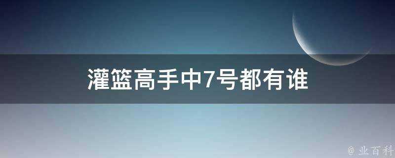 灌籃高手中7號都有誰