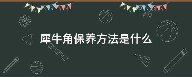 犀牛角保養方法是什麼