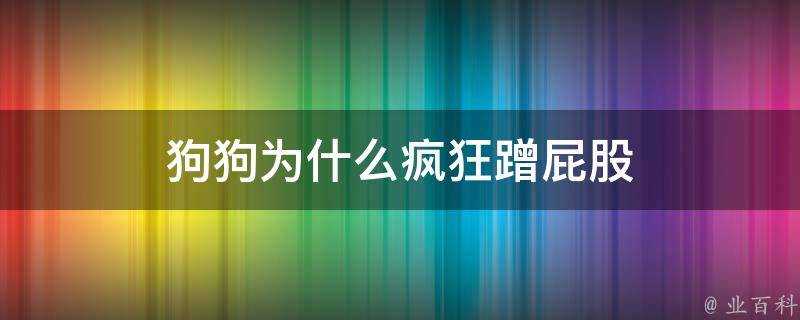 狗狗為什麼瘋狂蹭屁股