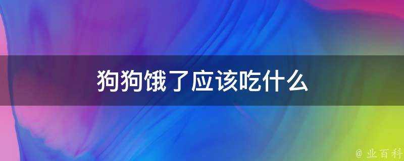 狗狗餓了應該吃什麼