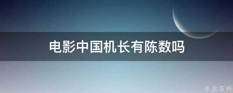 電影中國機長有陳數嗎