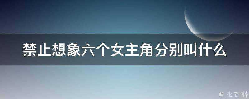 禁止想象六個女主角分別叫什麼