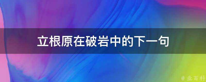 立根原在破巖中的下一句