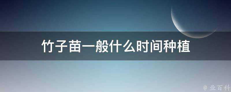 竹子苗一般什麼時間種植