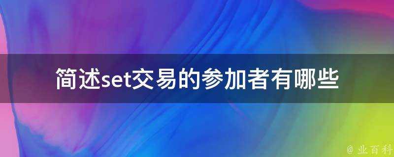 簡述set交易的參加者有哪些