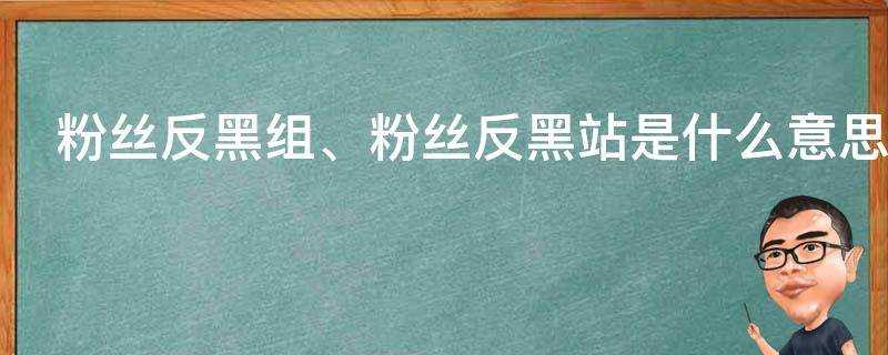 粉絲反黑組、粉絲反黑站是什麼意思