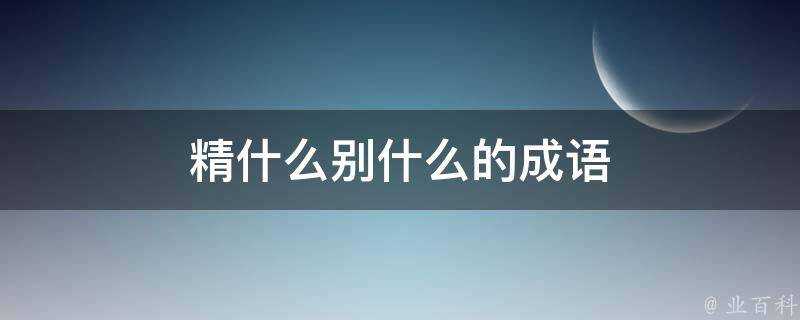 精什麼別什麼的成語