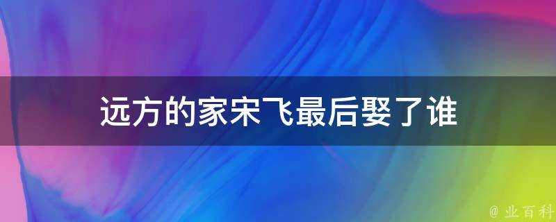 遠方的家宋飛最後娶了誰