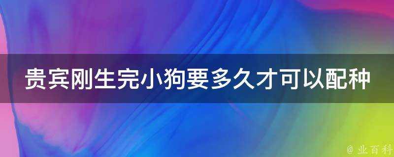 貴賓剛生完小狗要多久才可以配種