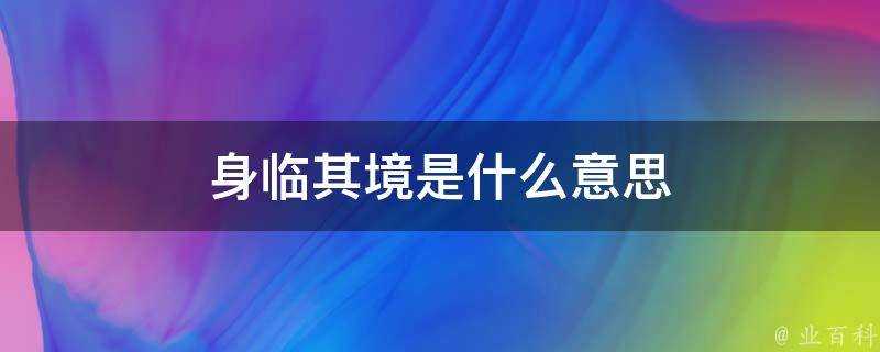 身臨其境是什麼意思