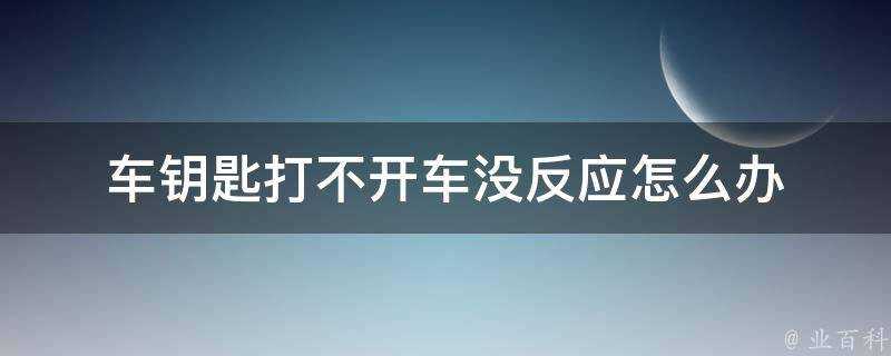 車鑰匙打不開車沒反應怎麼辦