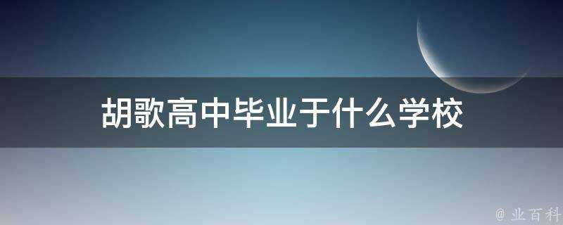 胡歌高中畢業於什麼學校