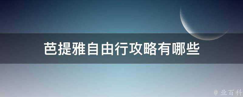 芭提雅自由行攻略有哪些