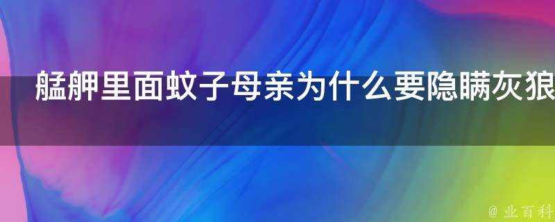 艋舺裡面蚊子母親為什麼要隱瞞灰狼蚊子的身世